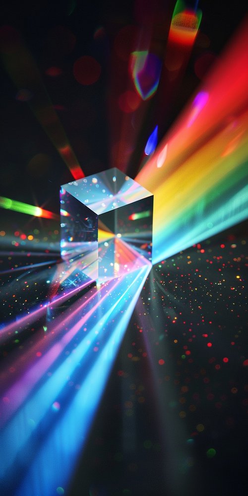 Prism dispersing colorful light wallpaper