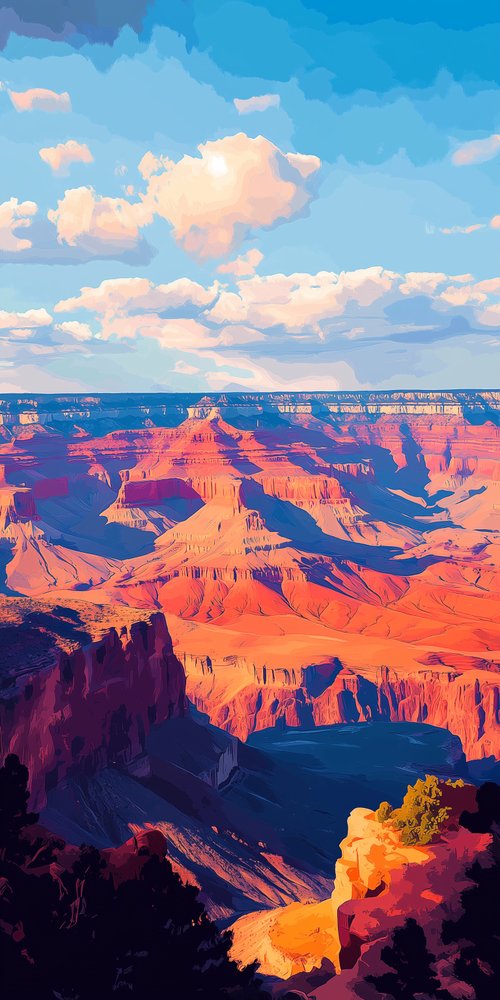 Colorful canyon landscape illustration 1 wallpaper
