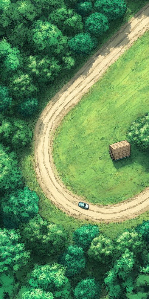 A small house in the middle of a forest wallpaper