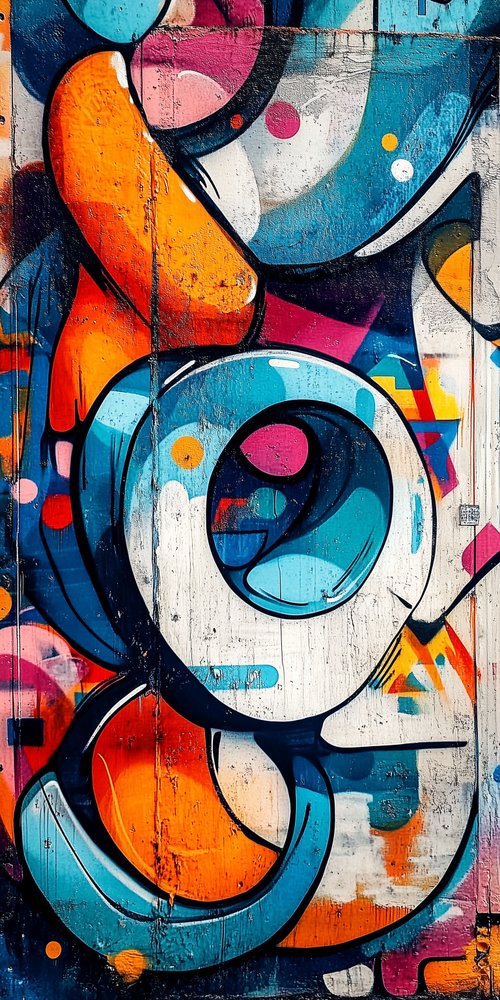 Colorful abstract graffiti art wallpaper