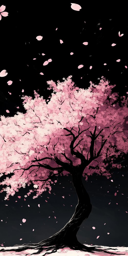 A tree with pink leaves wallpaper