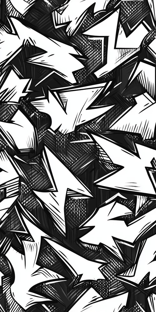 Abstract black and white pattern wallpaper