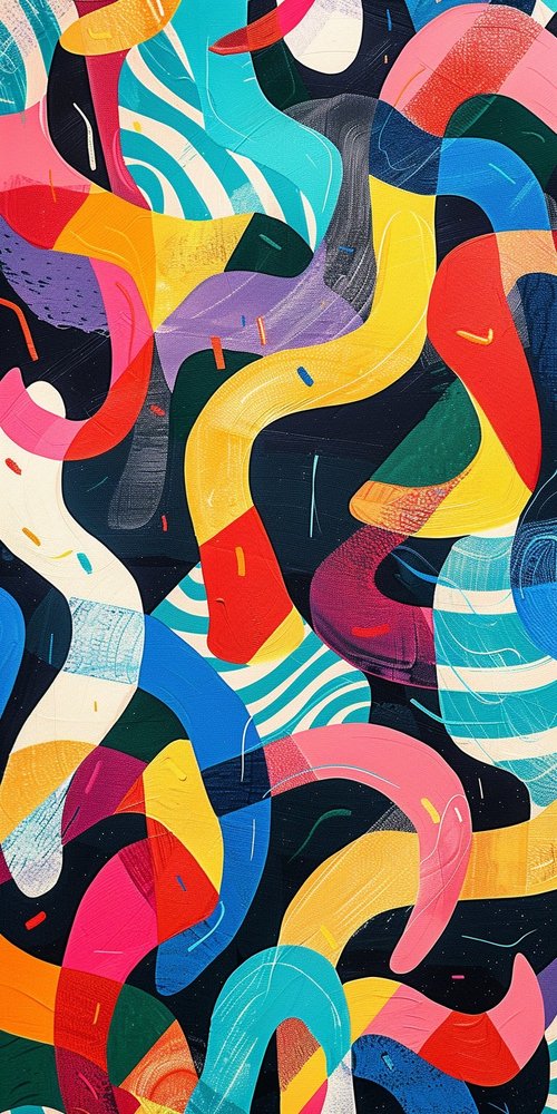 Colorful abstract wavy lines 1 wallpaper