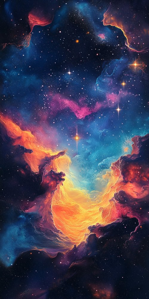 Colorful cosmic nebula and stars wallpaper