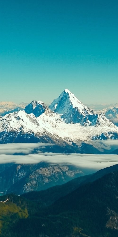 A view of a mountain range with a few clouds wallpaper