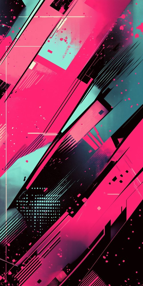 Abstract geometric shapes vibrant colors wallpaper