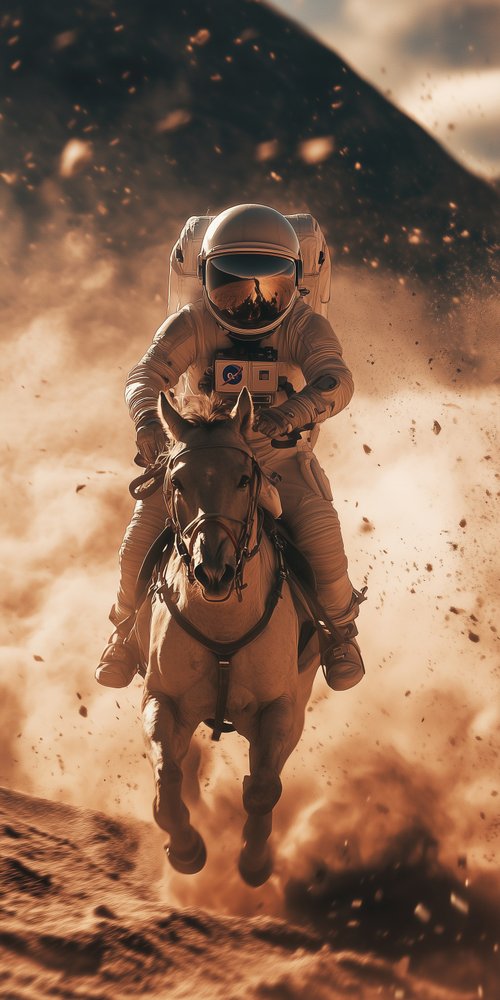 Astronaut riding a horse wallpaper