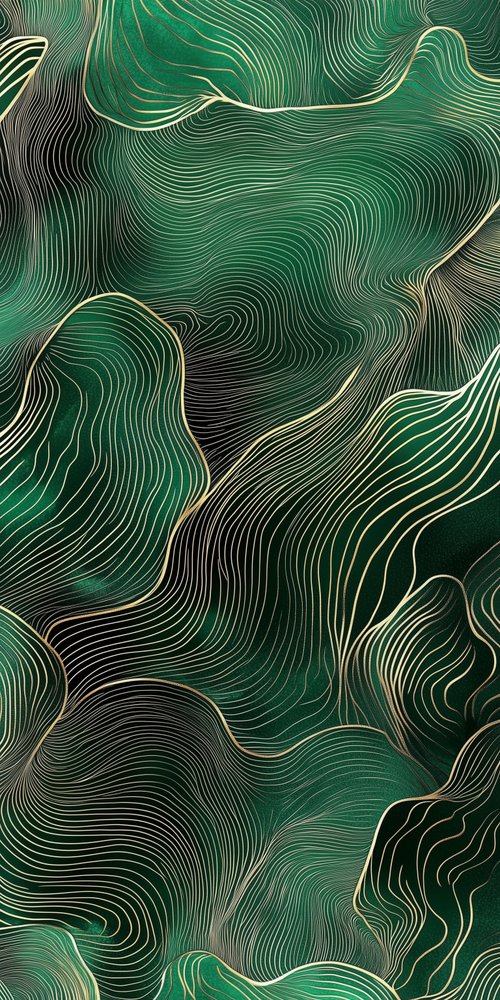 Abstract green wavy lines wallpaper