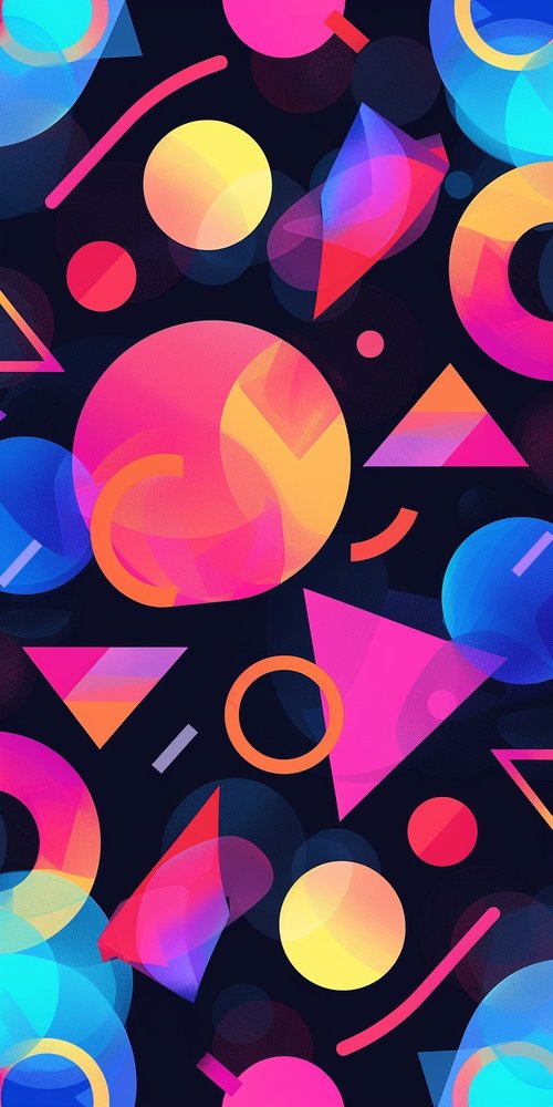 Colorful geometric shapes pattern wallpaper