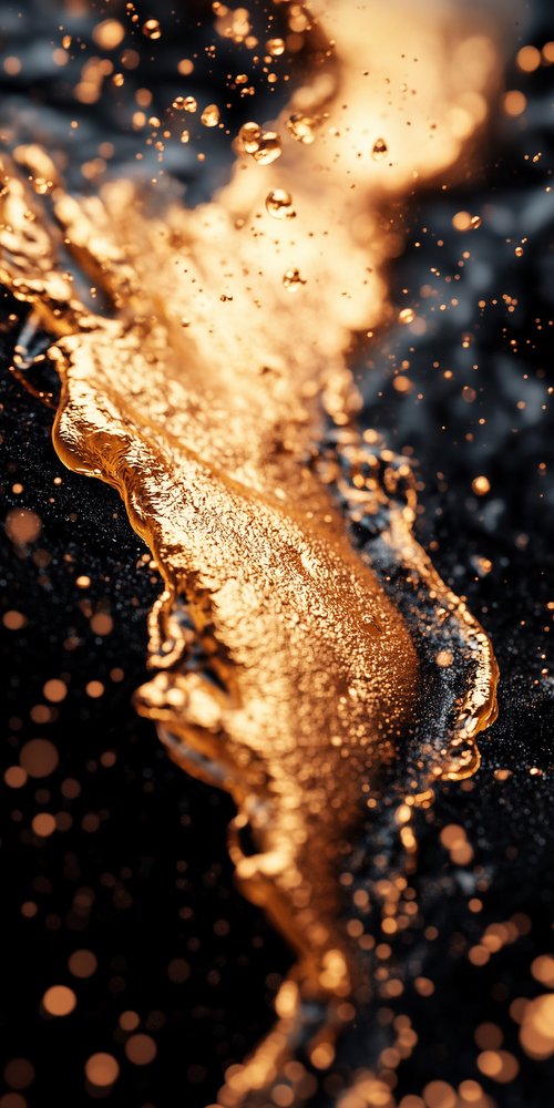 A close up of a water drop on a black surface wallpaper