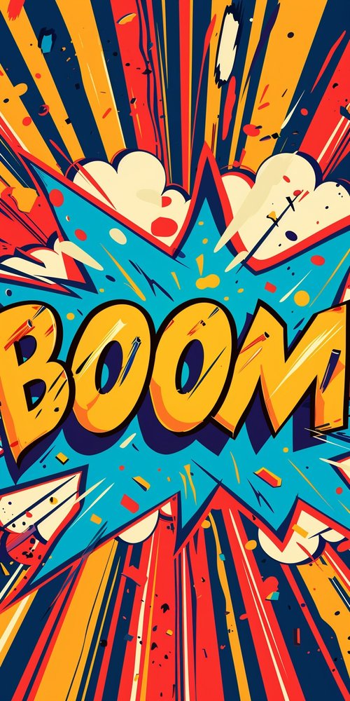 Comic style boom explosion wallpaper
