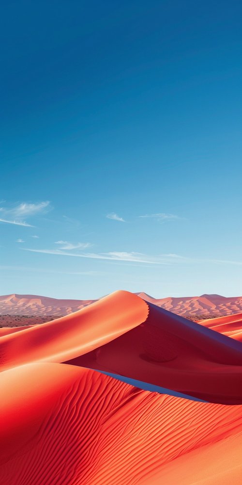 Red sand dunes blue sky wallpaper