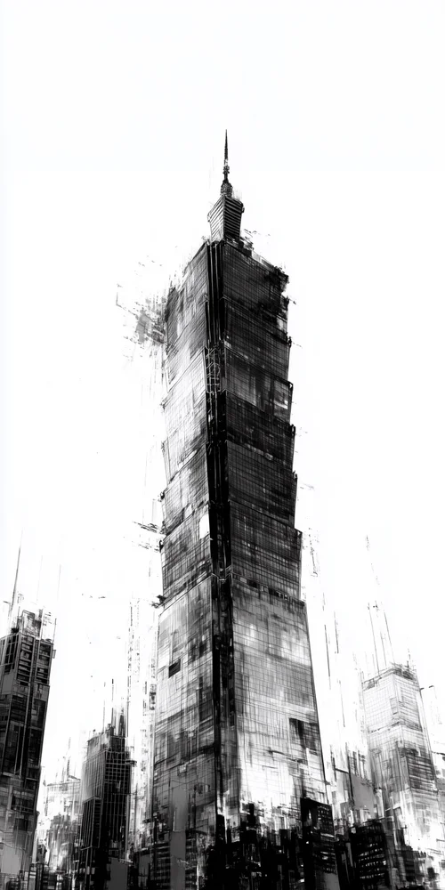 A black and white photo of a city wallpaper