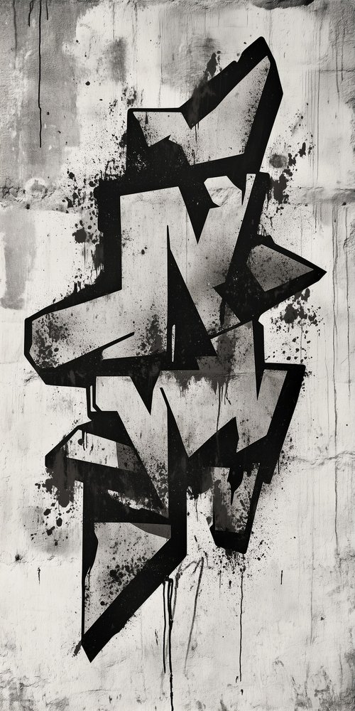 Abstract black graffiti art wallpaper