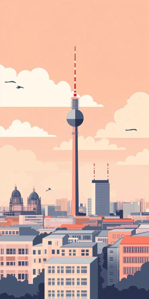 Berlin skyline poster by andy mc wallpaper