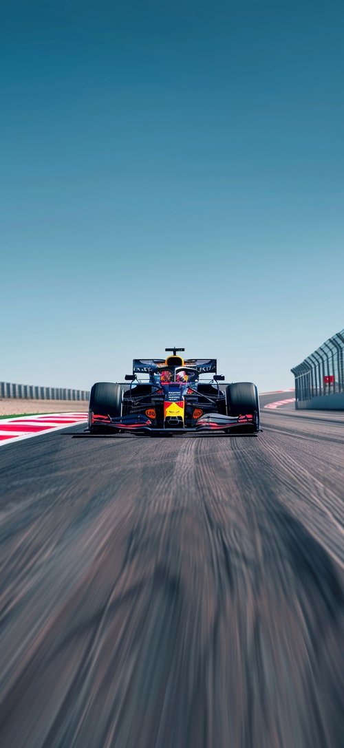 Formula racing car on track wallpaper