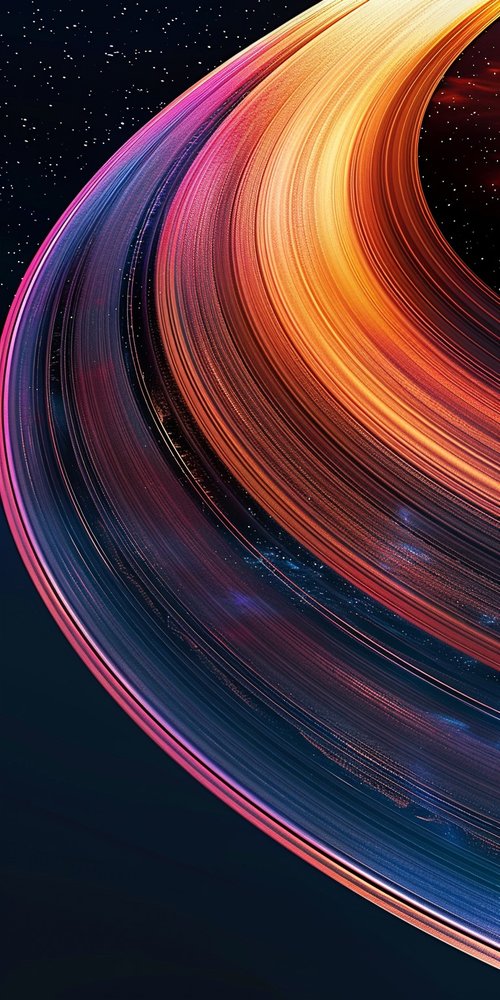 Colorful planetary rings illustration wallpaper