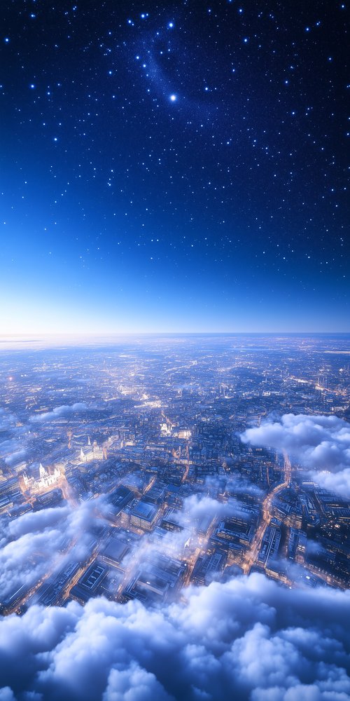 A view of a city from a plane wallpaper