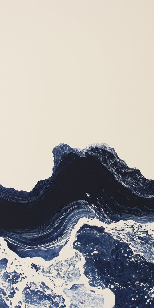 A painting of a wave in the ocean wallpaper