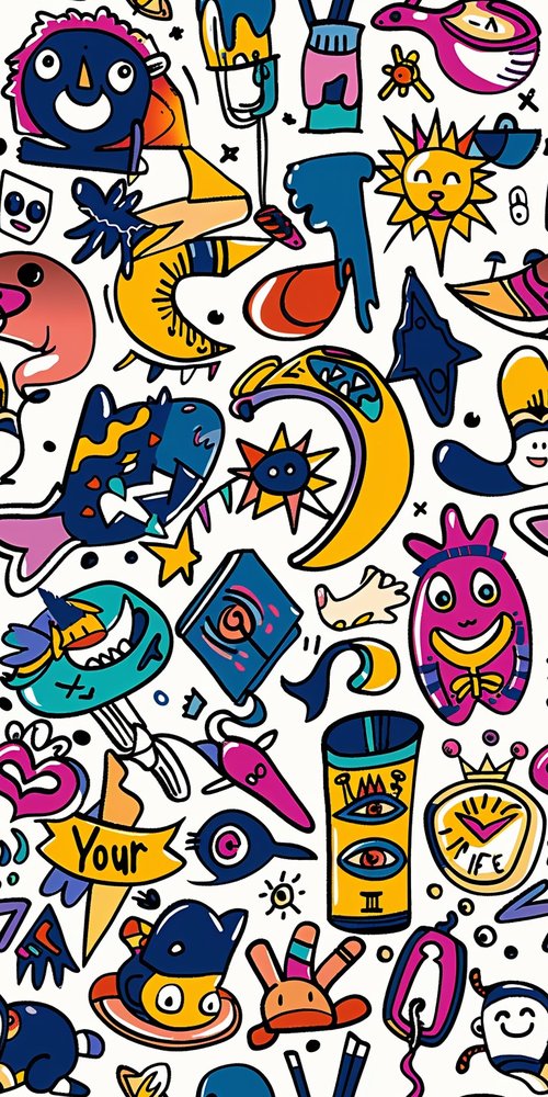 Colorful doodle artwork wallpaper