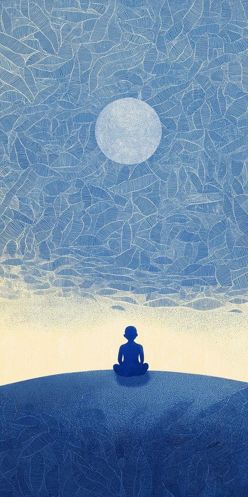 Mindful with moon wallpaper