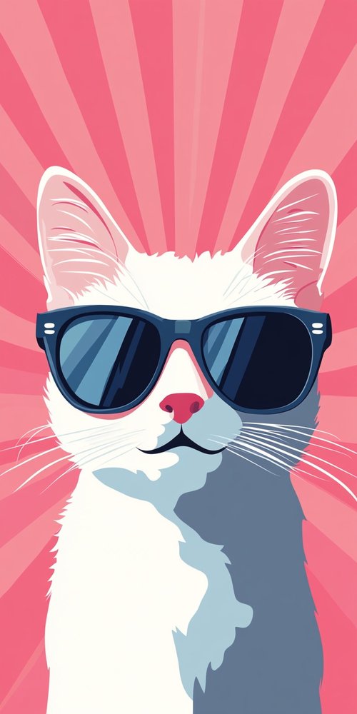 Cat wearing sunglasses illustration 1 wallpaper