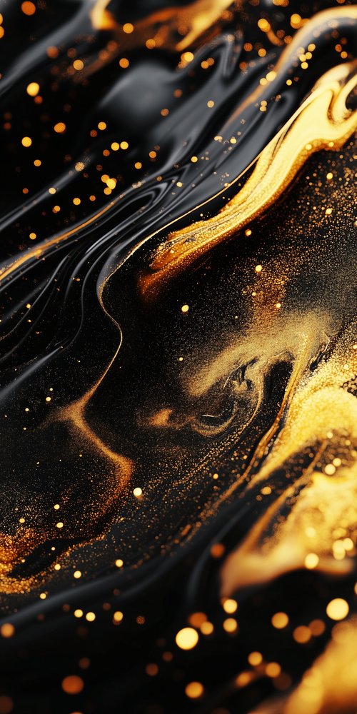 Abstract black and gold pattern wallpaper