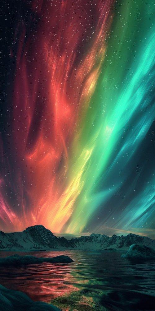 Northern lights landscape wallpaper