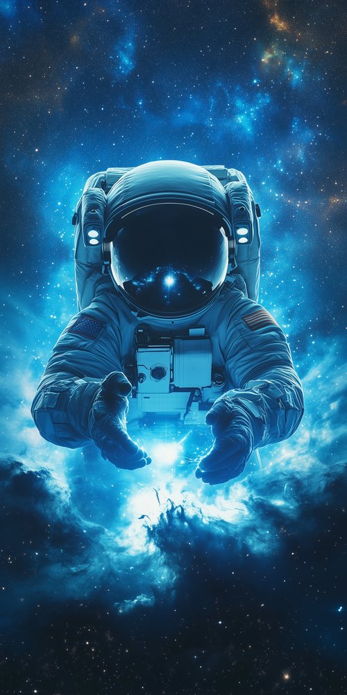 An astronaut floating in the sky wallpaper