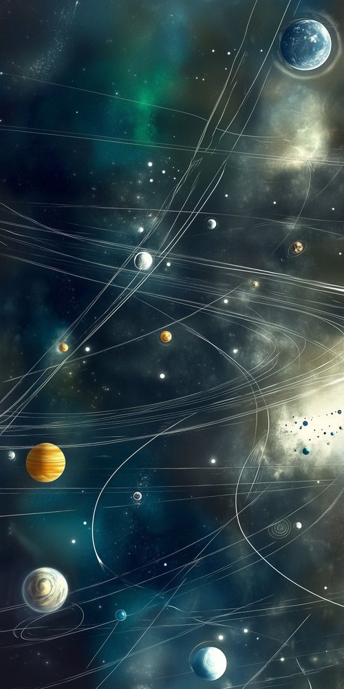 A space scene with planets and stars wallpaper