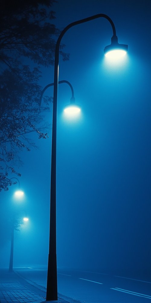 A street light in the fog wallpaper