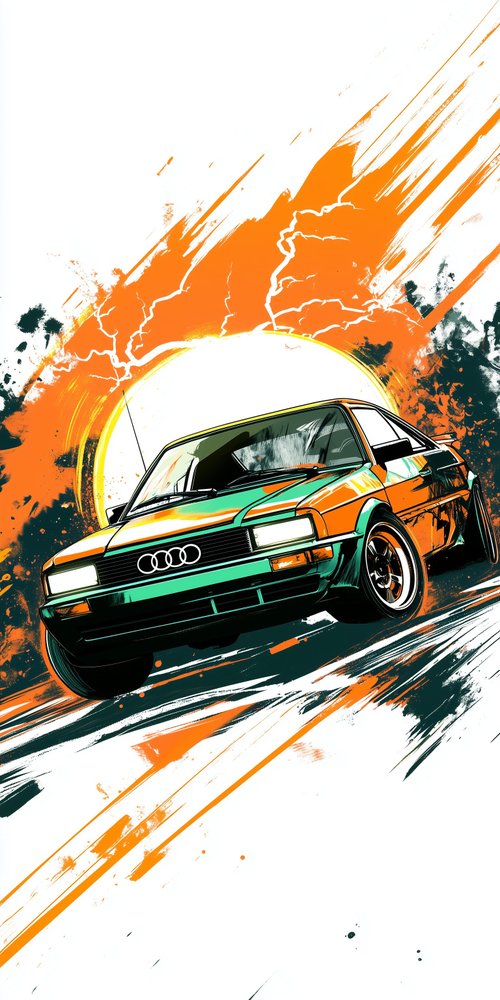 Illustration of a racing car wallpaper