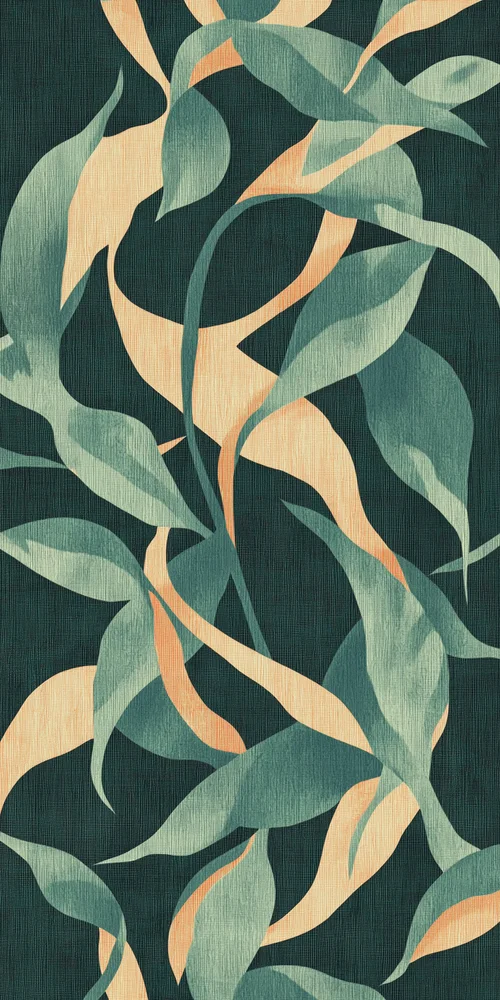 A green and orange abstract pattern wallpaper