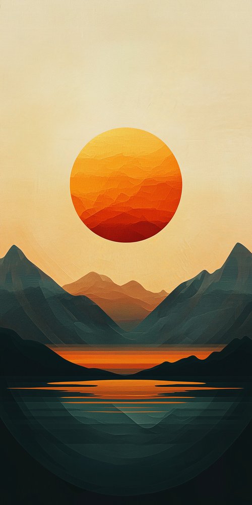 Sun and mountain 1 wallpaper