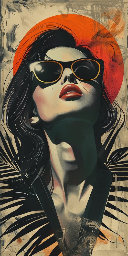 Stylish woman artwork sunglasses wallpaper