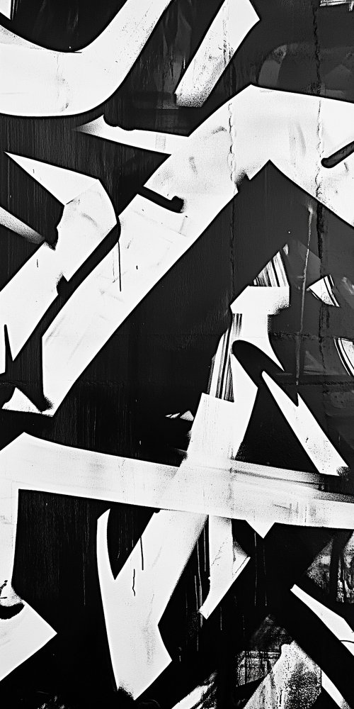 Abstract black and white graffiti wallpaper