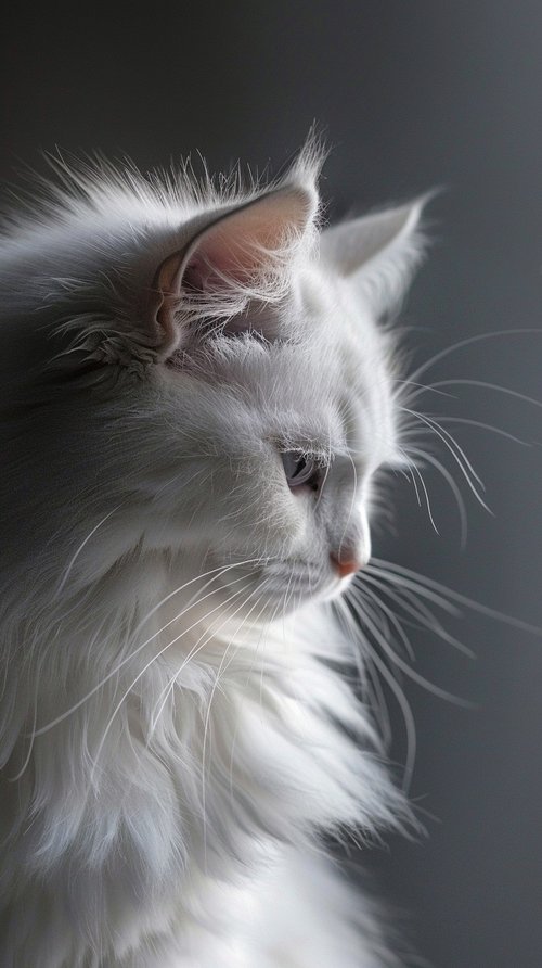 white_cat_profile_view_1 wallpaper