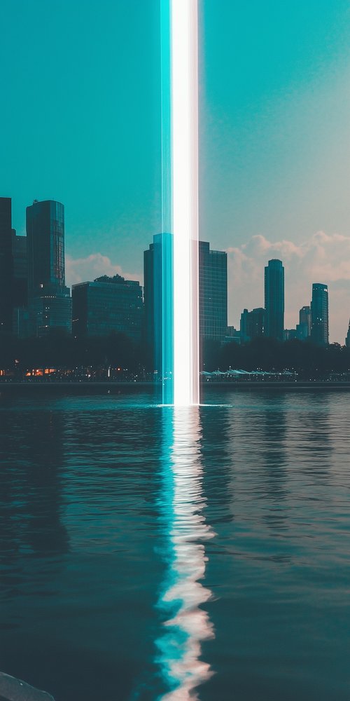 A large white beam in the water wallpaper