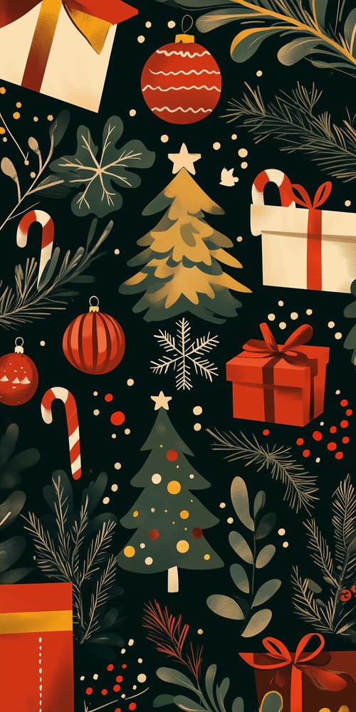 Christmas seam pattern wallpaper