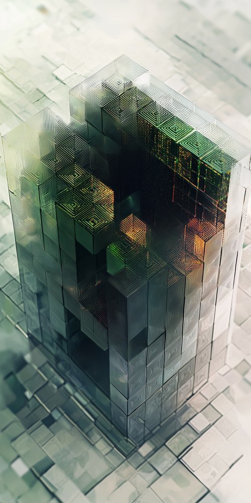 Abstract geometric cube structure wallpaper