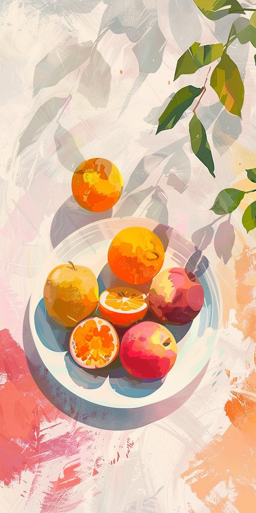 Fruits on a plate wallpaper