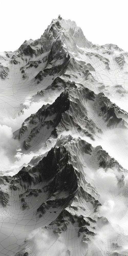 Mountain landscape art wallpaper