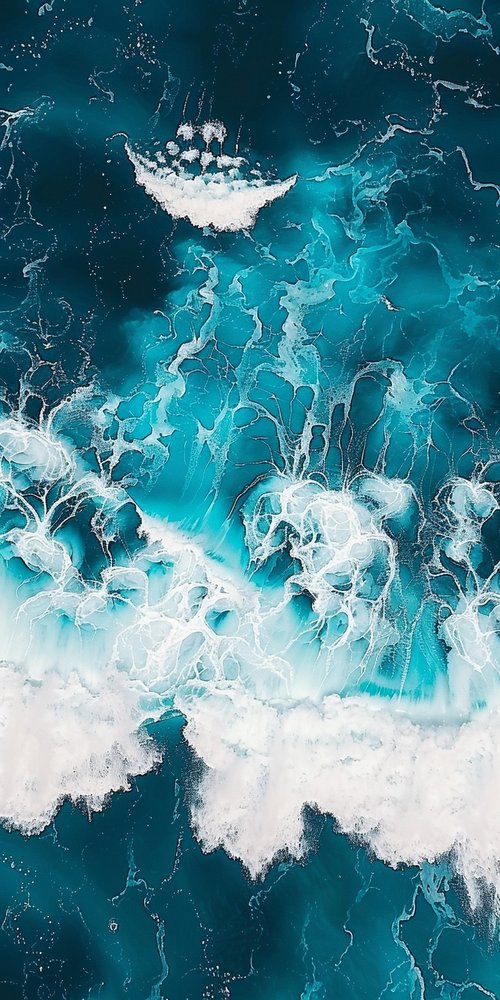 Abstract painting resembling ocean waves wallpaper