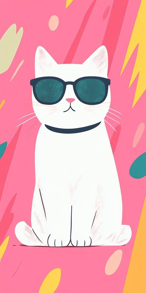 Cat wearing sunglasses illustration 2 wallpaper