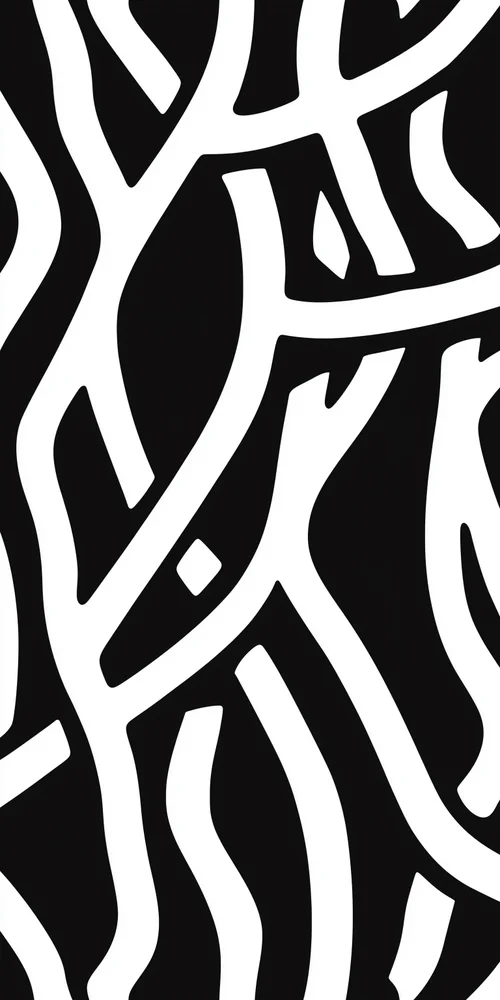 A black and white pattern with a white background wallpaper