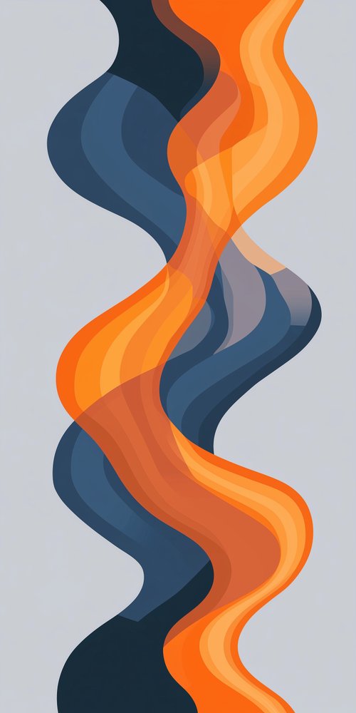 Vector flat illustration of a long horizontal wavy line wallpaper