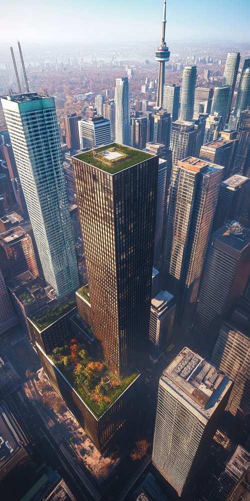 Cityscape with tall skyscrapers wallpaper