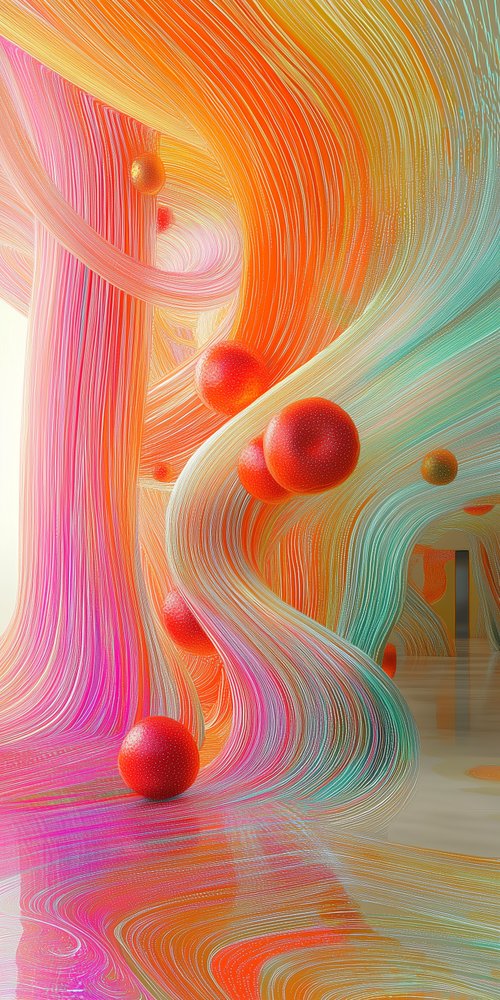 A colorful abstract painting with a white background wallpaper